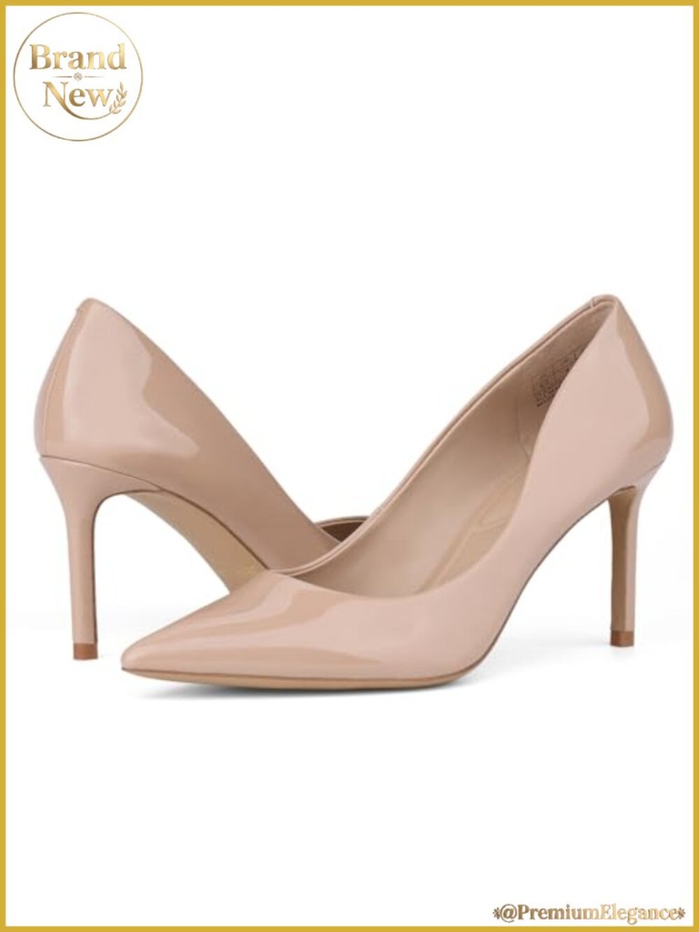 Women's Stiletto Pumps 3 Inch High Heels Pointed Toe Slip On Faux Leather